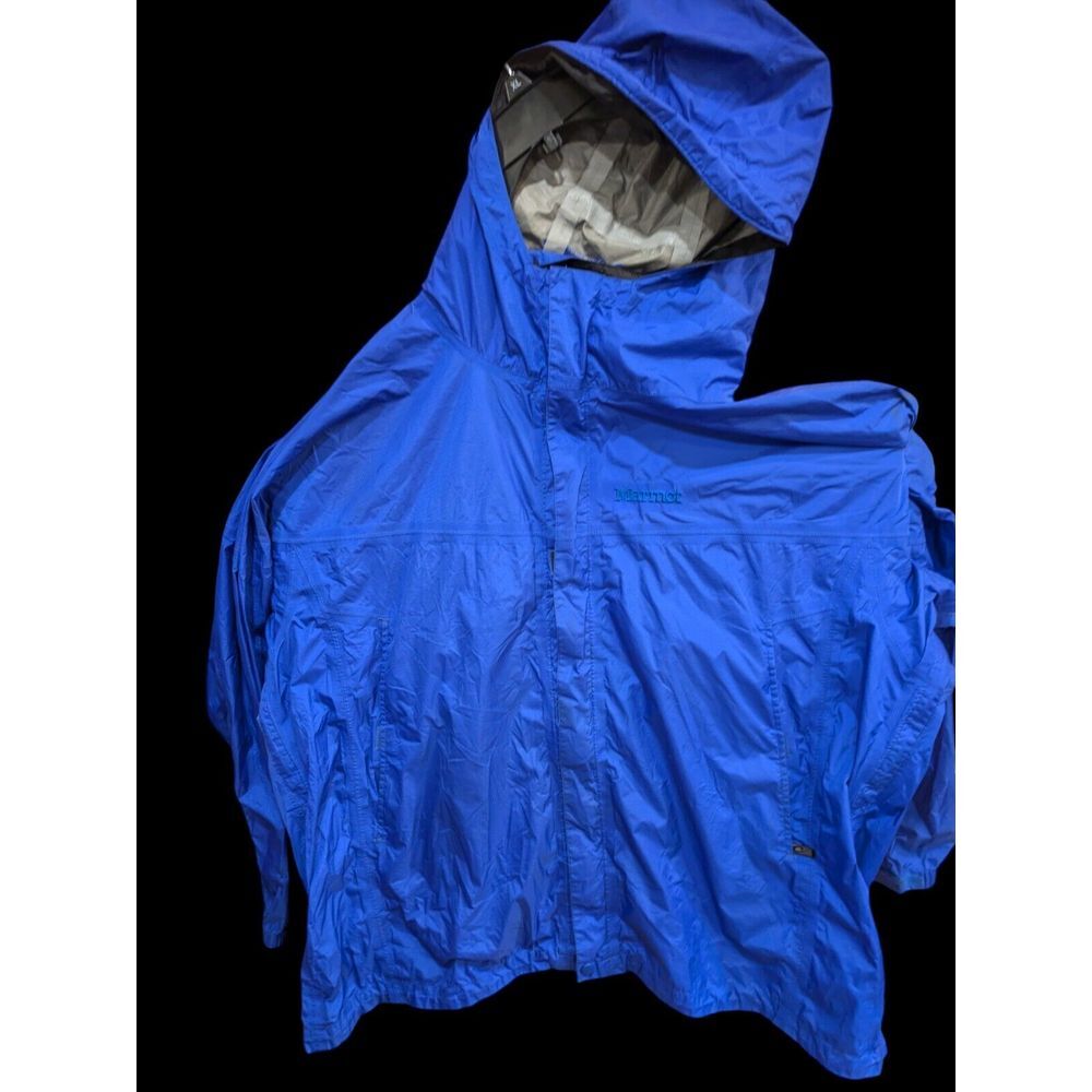 Marmot Blue Windbreaker Jacket -Full Zip Attached Hood Women's Size XS